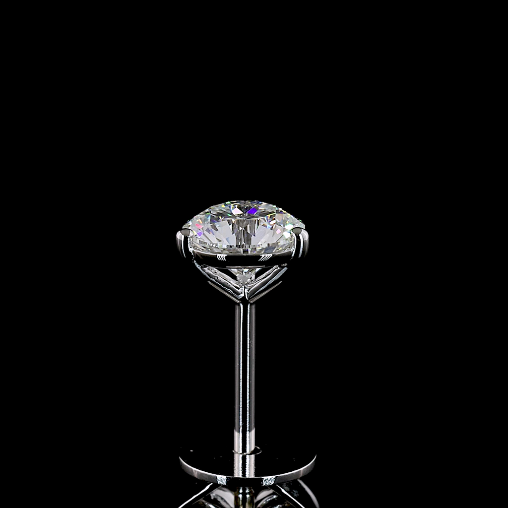 1.01 Cts 14k White Gold Round Shape Studs Earring - Image 4