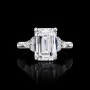3 Cts 14k White Gold Emerald Shape Special Ring - Video