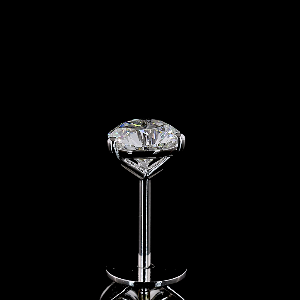 0.81 Cts 14k White Gold Round Shape Martini Earring - Image 4