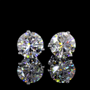 7.03 Cts 14k White Gold Round Shape Martini Earring - Image 3