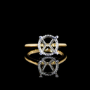 0.1 Cts 18k Yellow Gold - Platinum Shape Hidden Halo Ring - Video