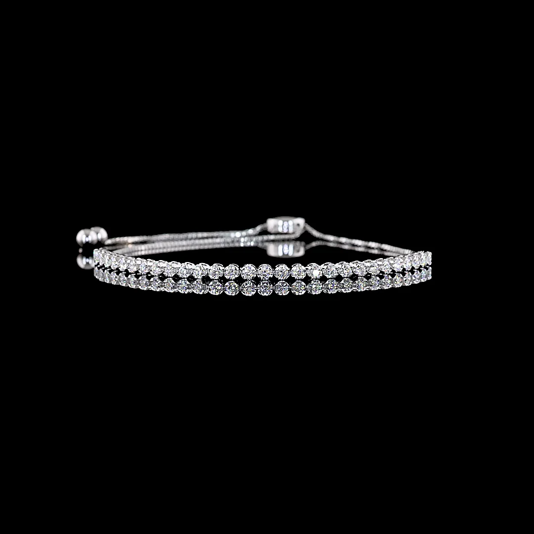 0.9 Cts 14k White Gold Round Shape Tennis Bracelet - Video