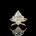 3.55 Cts 14k Yellow Gold Marquise Shape 3 Stones Ring - Video