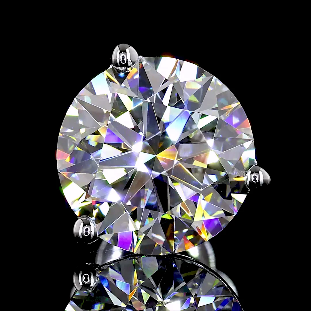 4.16 Cts 14k White Gold Round Shape Martini Earring - Image 2