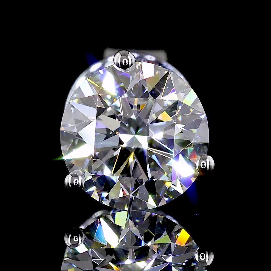 1.48 Cts 14k White Gold Round Shape Martini Earring - Image 2