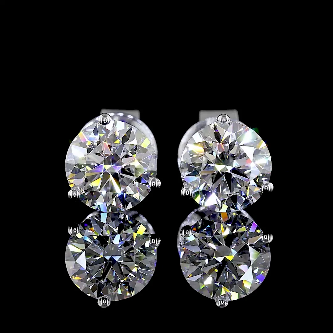 1.48 Cts 14k White Gold Round Shape Martini Earring - Image 3