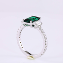 1.07 Cts 14k White Gold Emerald Shape Split Shank Ring - Image 2
