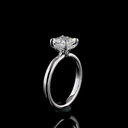 1.58 Cts 14k White Gold Princess Shape Hidden Halo Ring - Image 4