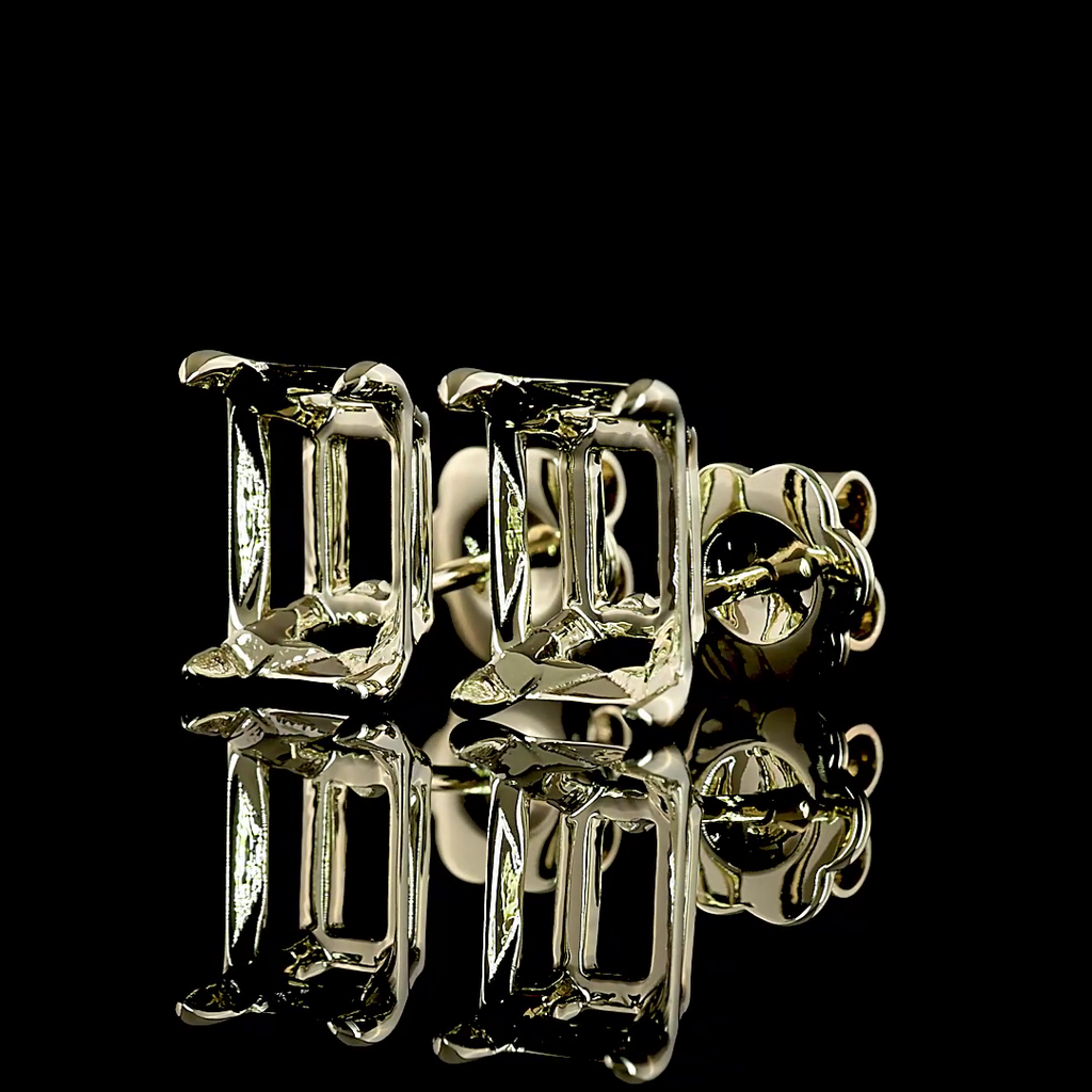 4.12 Cts 14k White Gold Radiant Shape Studs Earring - Image 2
