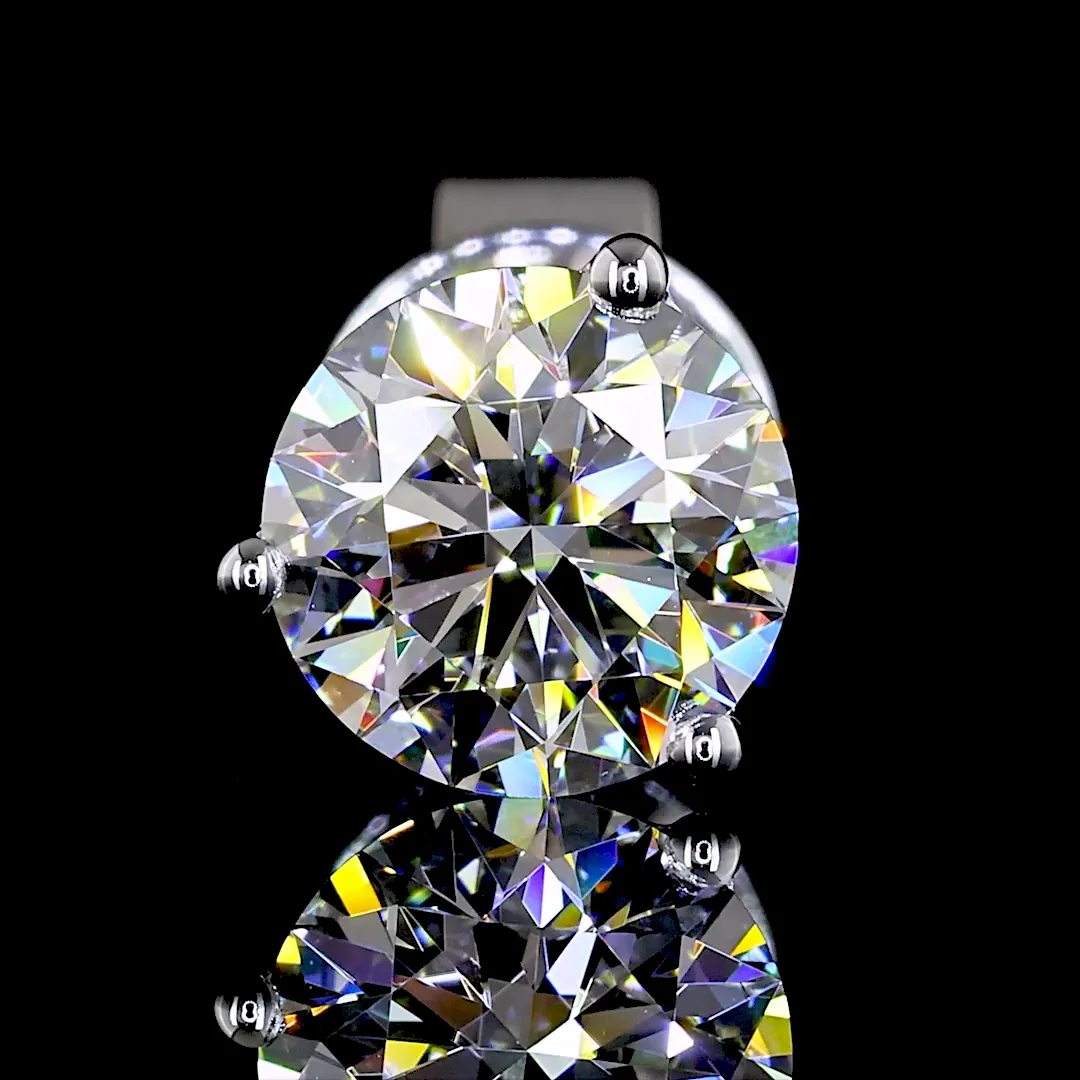 1.48 Cts 14k White Gold Round Shape Martini Earring - Image 2