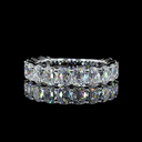 3.11 Cts 14k White Gold Antique Cushion Shape 3/4 Band Eternity Band - Video