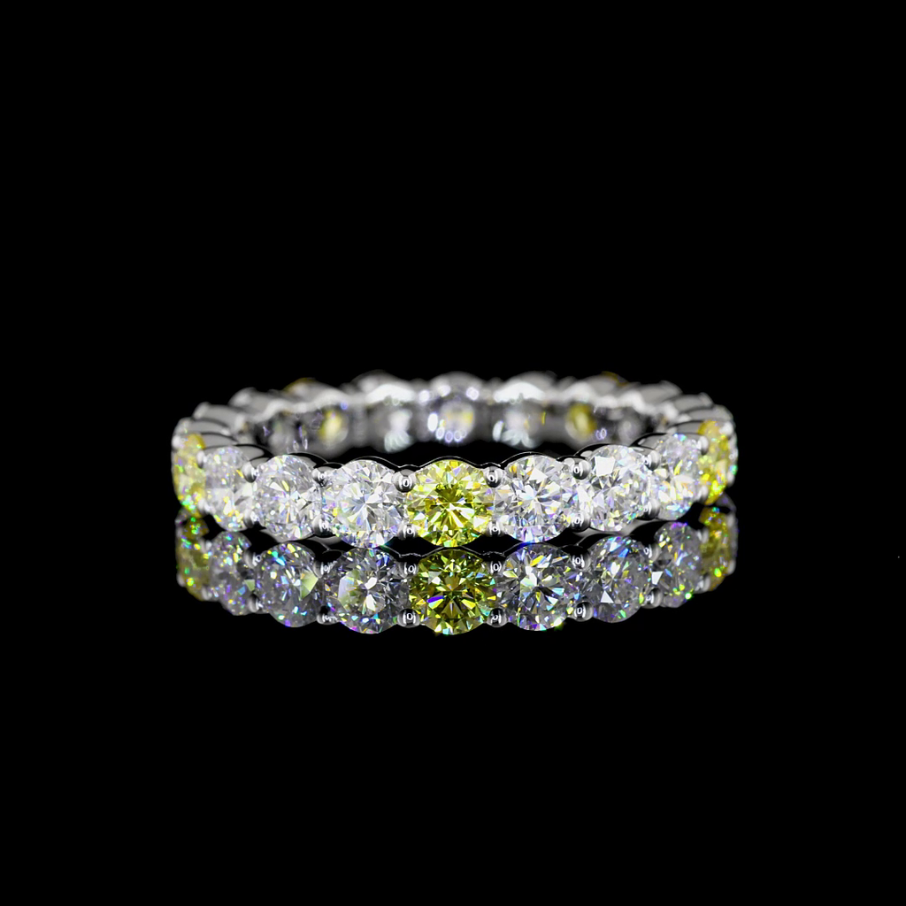 2.2 Cts 14k White Gold Round Shape Eternity Band Eternity Band - Video