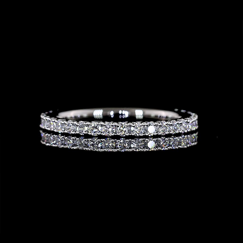 0.46 Cts Platinum Round Shape Eternity Band Eternity Band - Video