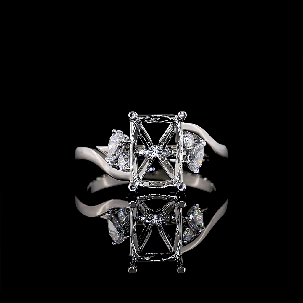 0.24 Cts Platinum Pear Shape Hidden Halo Ring - Video