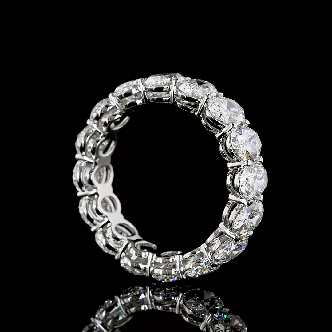 10.13 Cts Platinum Oval Shape Eternity Band Eternity Band - Image 2