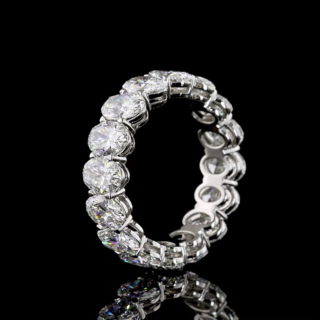 10.13 Cts Platinum Oval Shape Eternity Band Eternity Band - Image 4