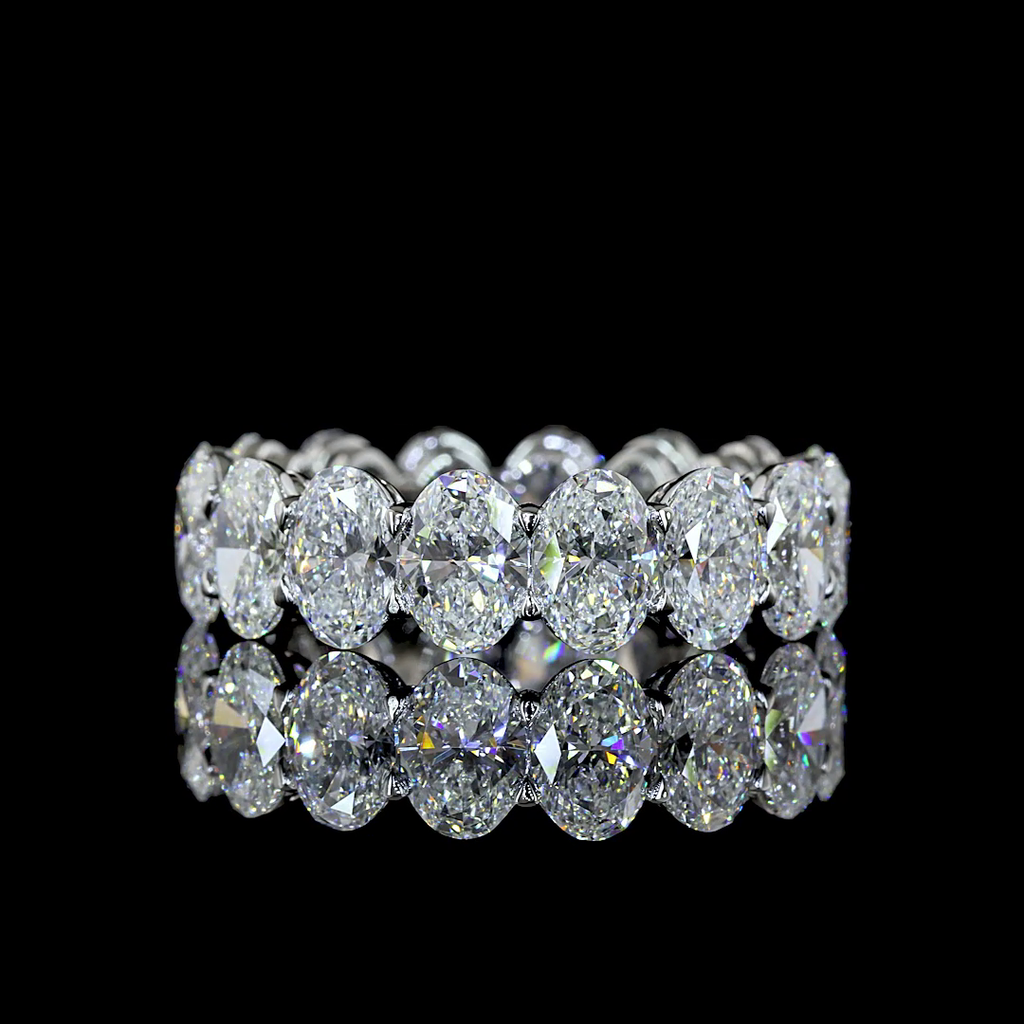 10.13 Cts Platinum Oval Shape Eternity Band Eternity Band - Video