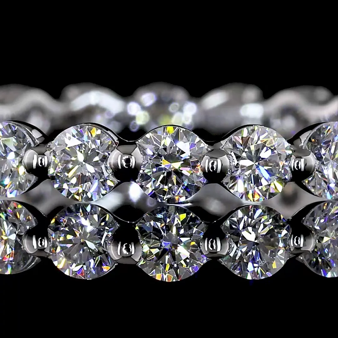 1.2 Cts 14k White Gold Round Shape Eternity Band Eternity Band - Image 3