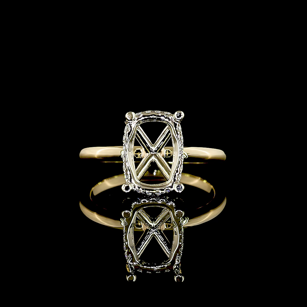 0.1 Cts 14k Two Tone Shape Hidden Halo Ring - Video