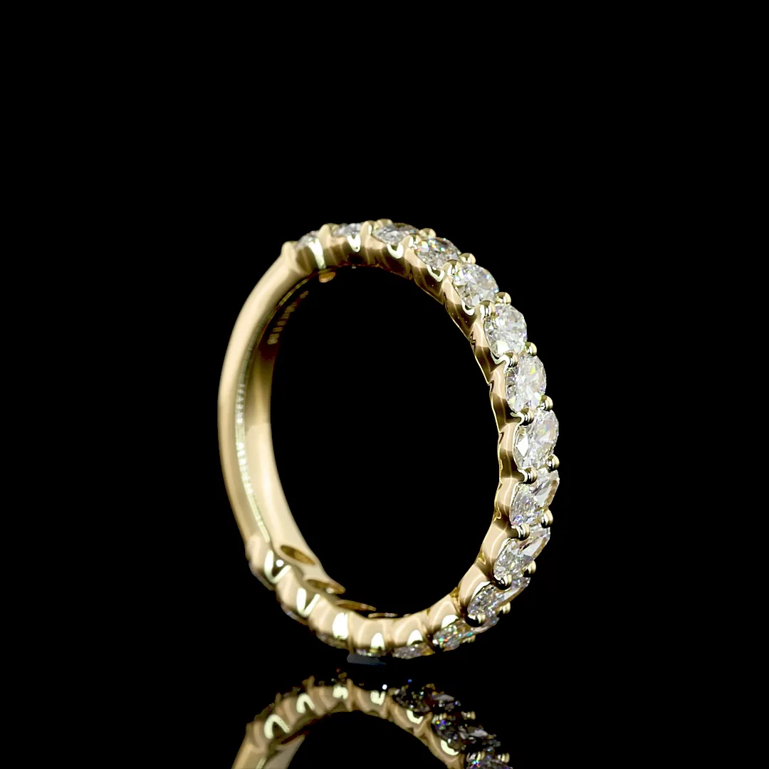 1.14 Cts 14k Yellow Gold Oval Shape 3/4 Band Eternity Band - Image 2