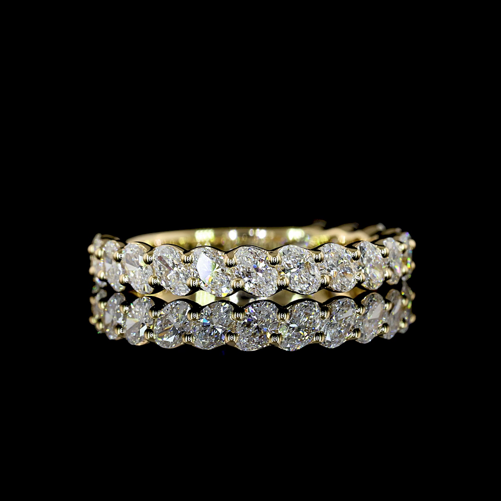 1.14 Cts 14k Yellow Gold Oval Shape 3/4 Band Eternity Band - Video