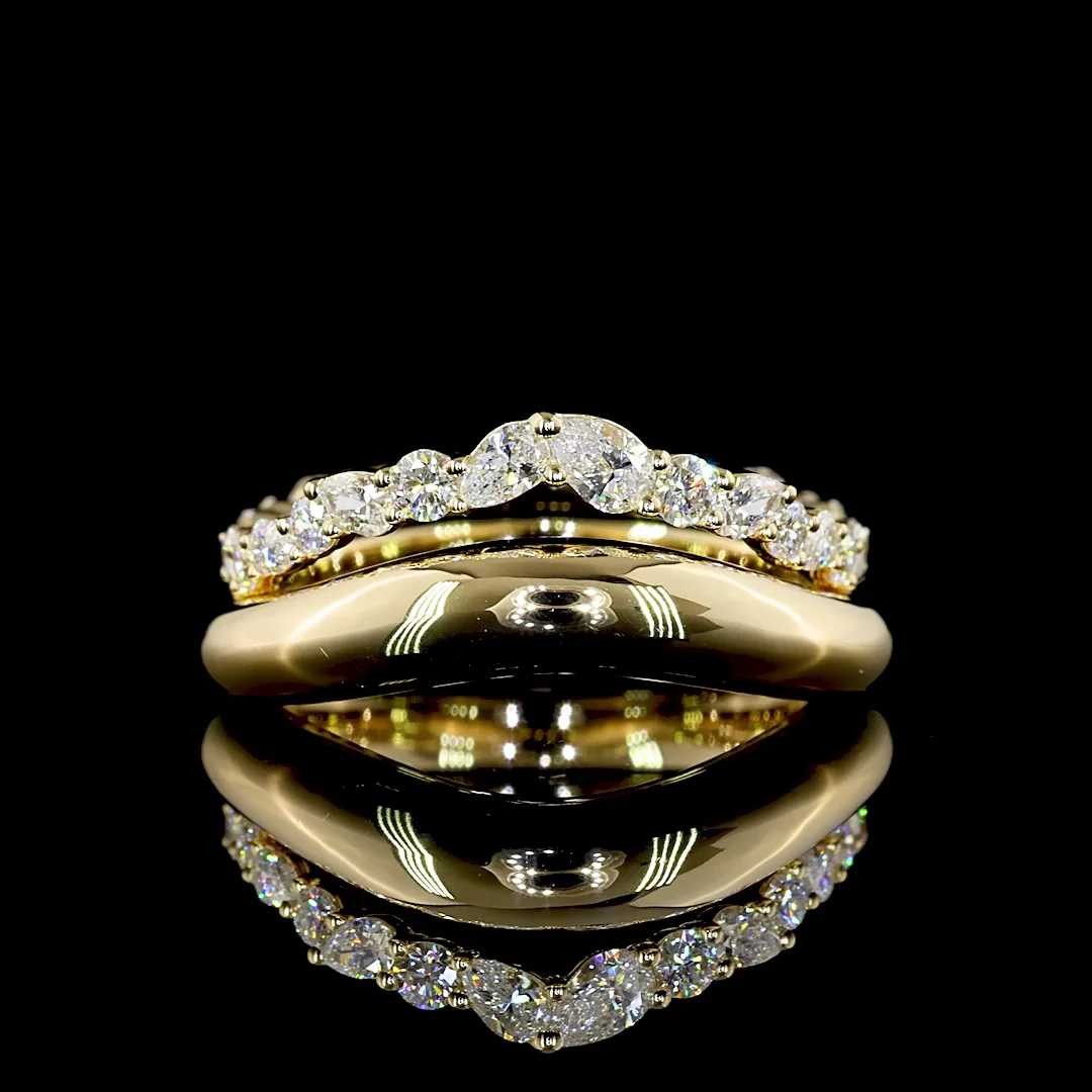 0.58 Cts 14k Yellow Gold Pear Shape Special Ring - Video