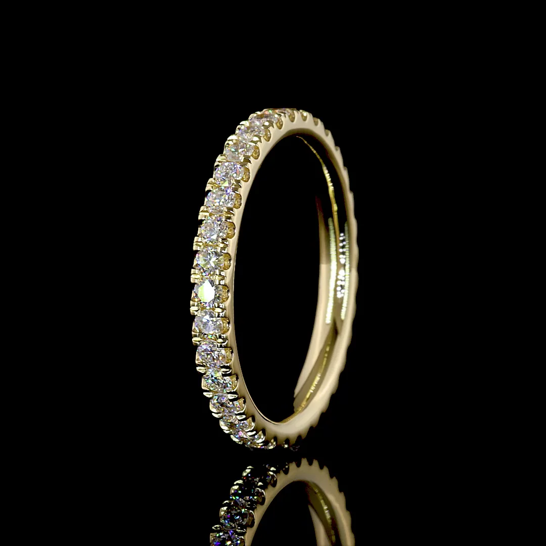 0.97 Cts 14k Yellow Gold Round Shape Eternity Band Eternity Band - Image 4