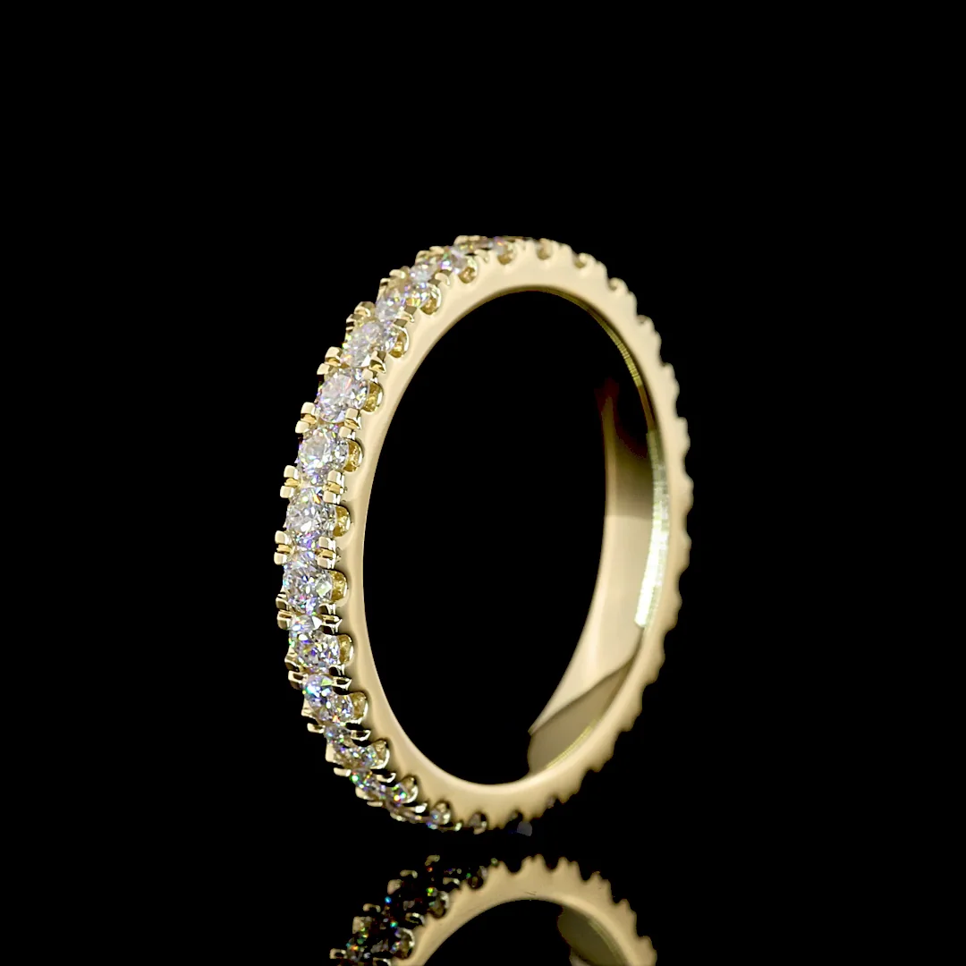 0.88 Cts 14k Yellow Gold Round Shape Eternity Band Eternity Band - Image 4