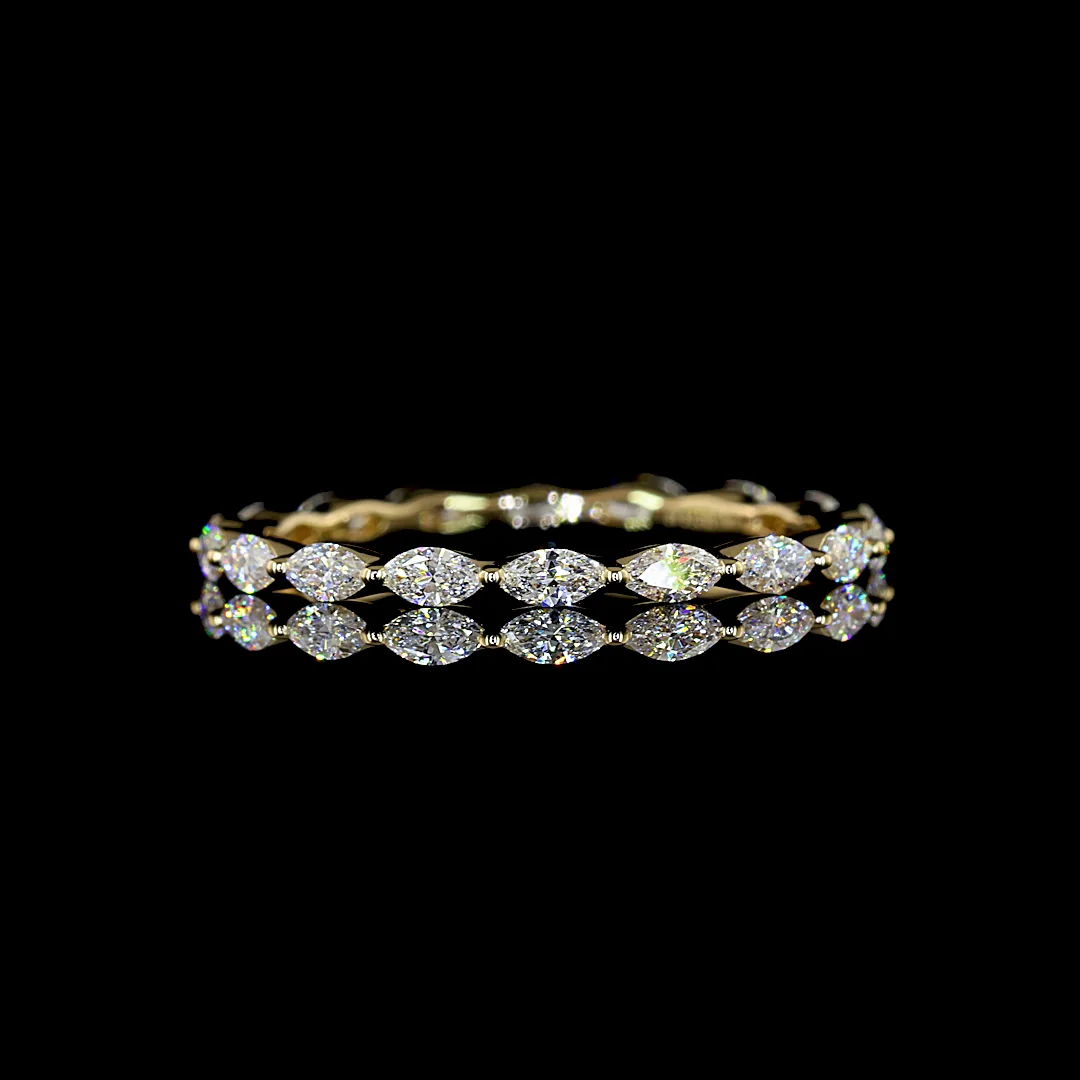 0.49 Cts 14k Yellow Gold Marquise Shape Eternity Band Eternity Band - Video