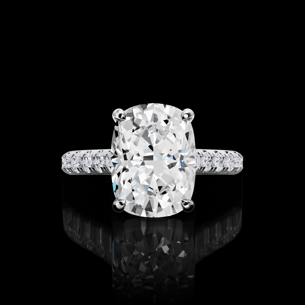 0.68 Cts Platinum Shape Hidden Halo Ring - Video