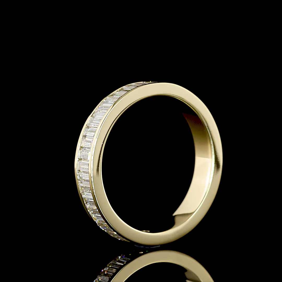 1.24 Cts 14k Yellow Gold Baguette Shape Half Eternity Eternity Band - Image 4