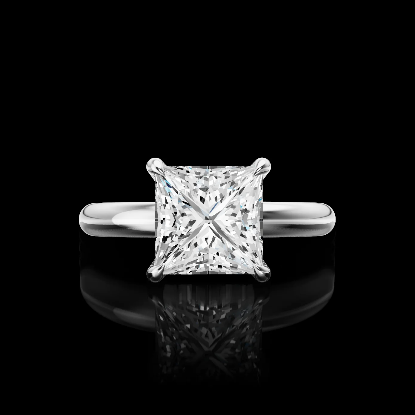 0 Cts 14k White Gold Shape Solitaire Ring - Video
