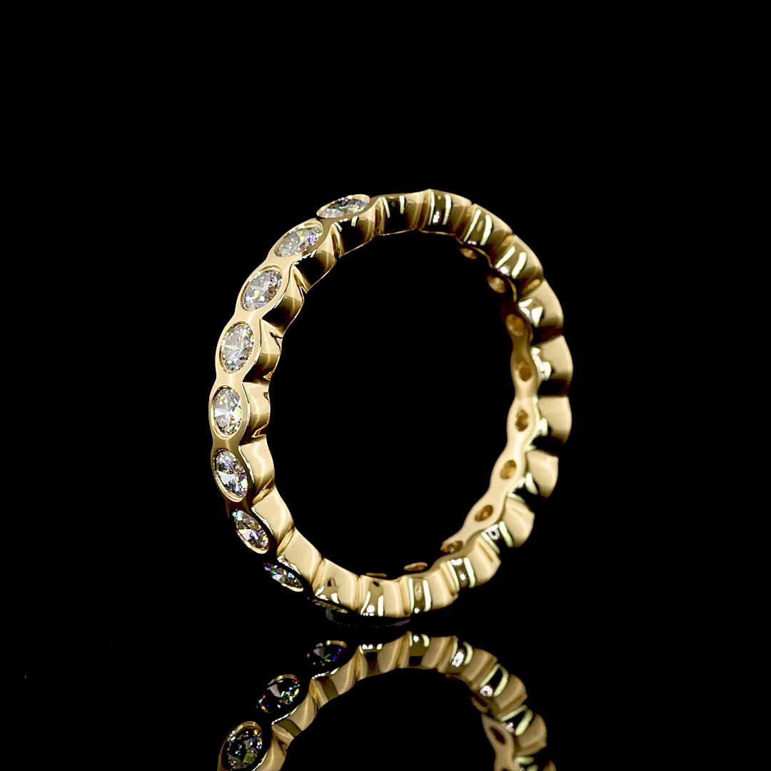 0.97 Cts 18k Yellow Gold Round Shape Eternity Band Eternity Band - Image 4