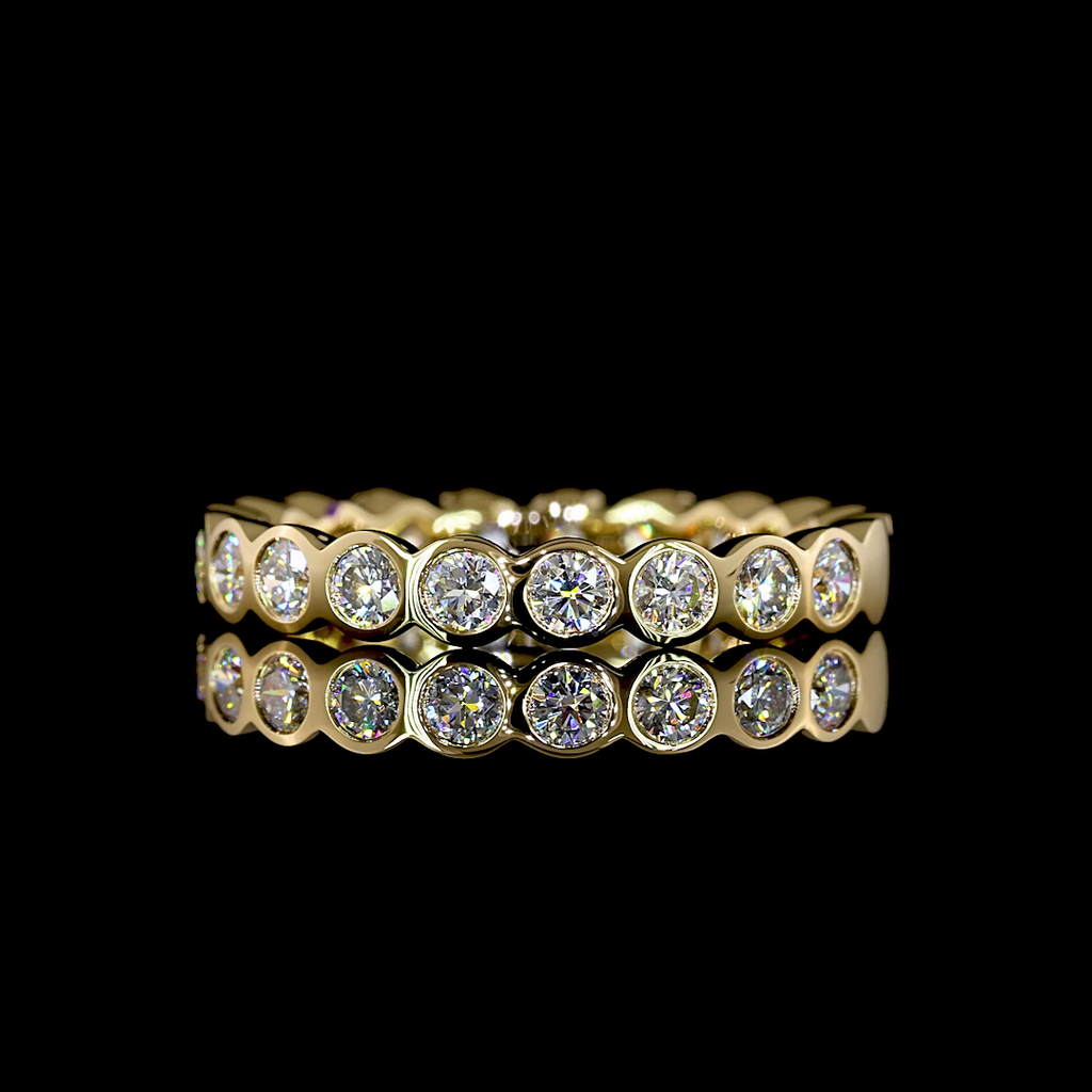 0.97 Cts 18k Yellow Gold Round Shape Eternity Band Eternity Band - Video