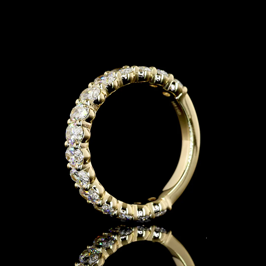 1.61 Cts 14k Yellow Gold Oval Shape 3/4 Band Eternity Band - Image 4