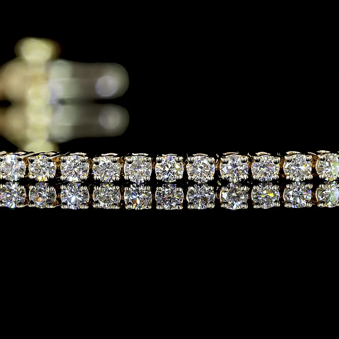 1.54 Cts 14k Yellow Gold Round Shape Tennis Bracelet - Image 2