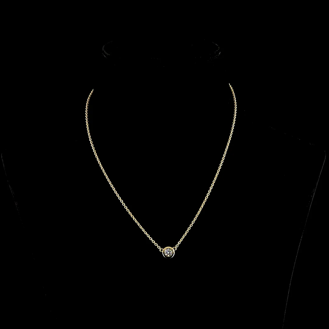 0.5 Cts 14k Yellow Gold Round Shape Solitaire Pendant - Video
