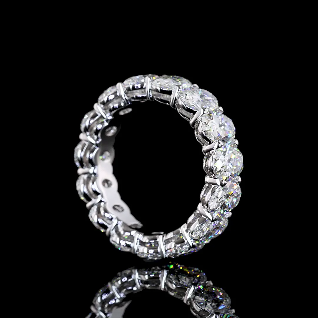 8.13 Cts 14k White Gold Oval Shape Eternity Band Ring - Image 2