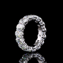 8.13 Cts 14k White Gold Oval Shape Eternity Band Ring - Image 4