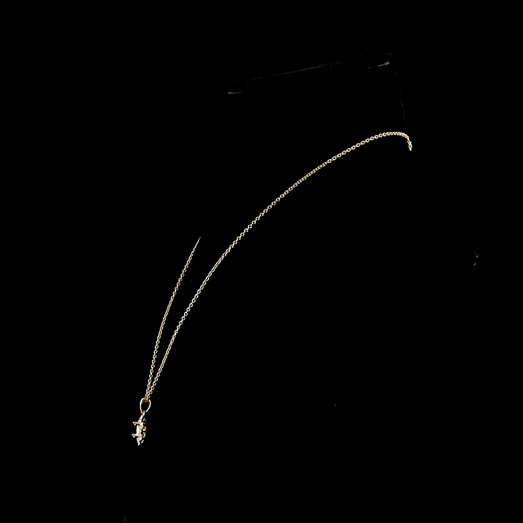 0.99 Cts 14k Yellow Gold Round Shape Pendant Pendant - Image 2