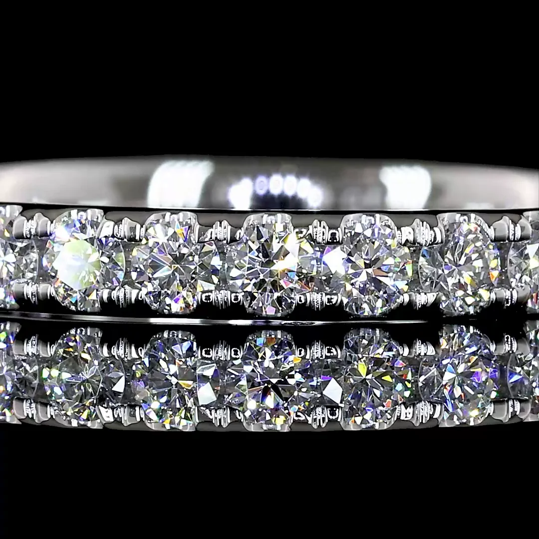 0.72 Cts Platinum Round Shape Eternity Band Eternity Band - Image 3