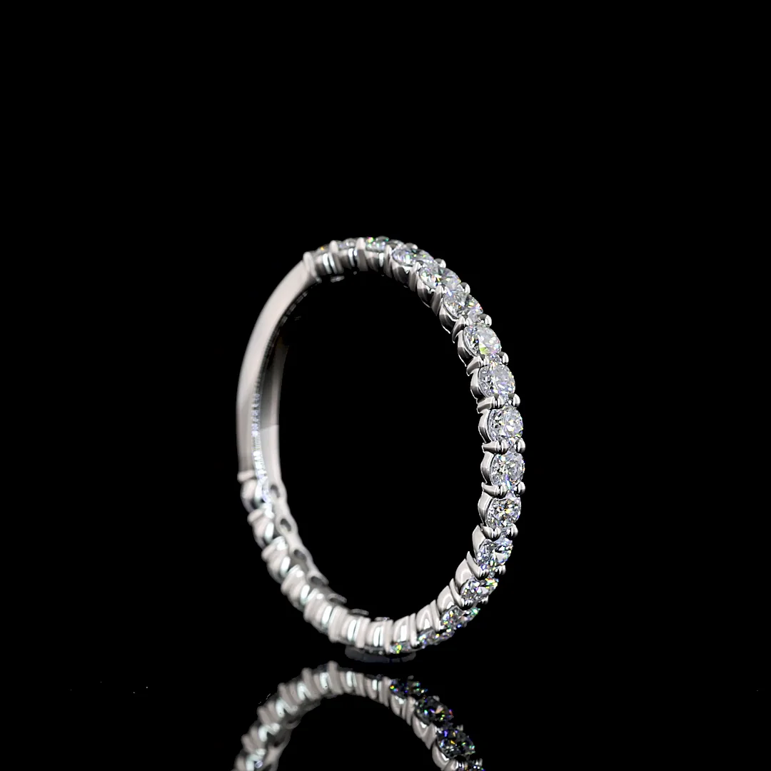 1.03 Cts Platinum Round Shape 3/4 Band Eternity Band - Image 2