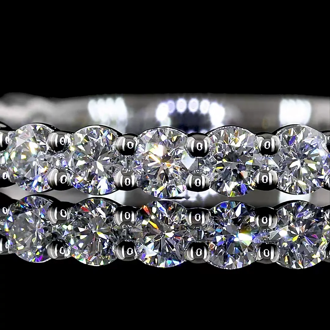 1.03 Cts Platinum Round Shape 3/4 Band Eternity Band - Image 3