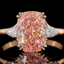 3.12 Cts 14k Rose Gold Mix Shape 3 Stones Ring - Image 3