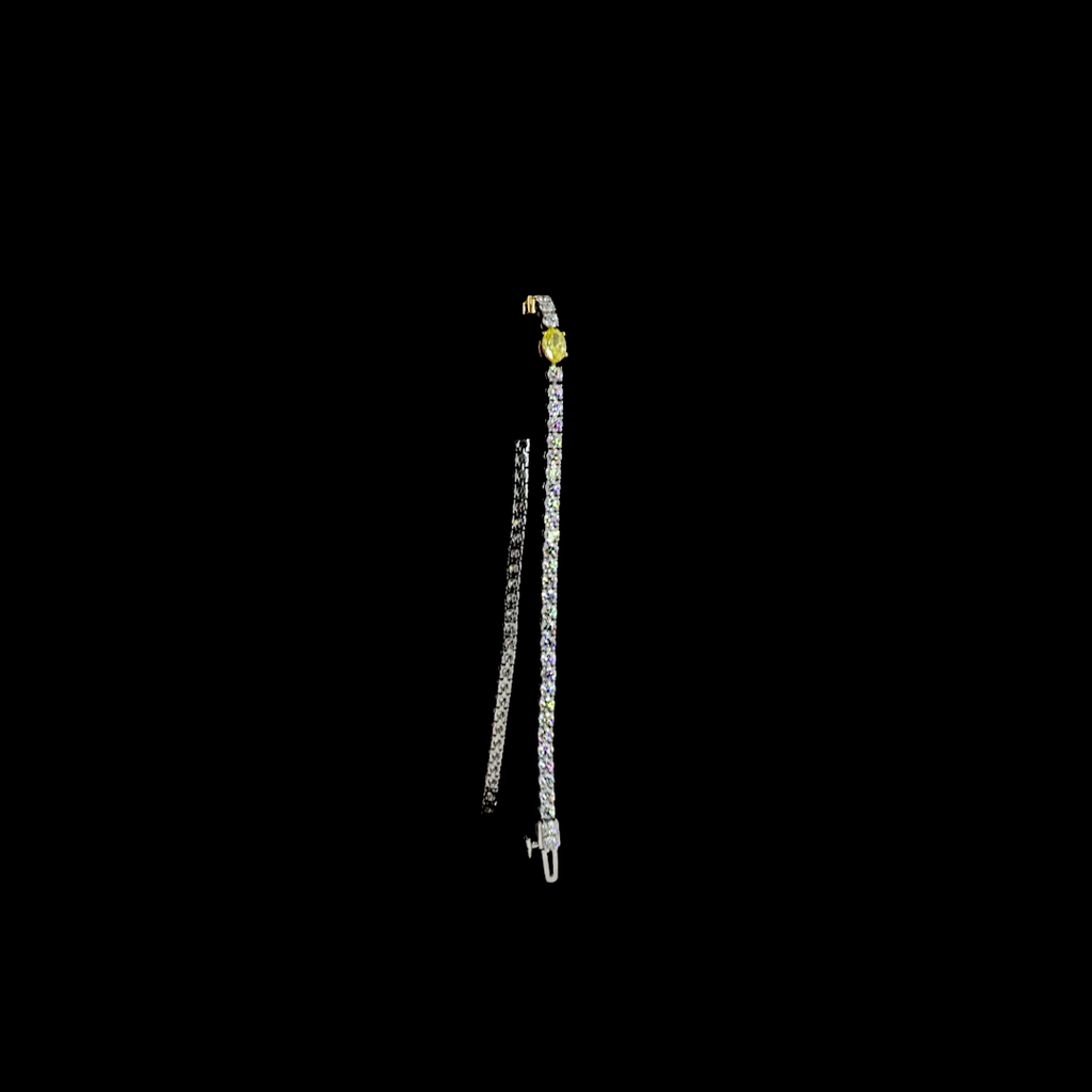 4.13 Cts 14k White Gold Mix Shape Station Line Tennis Bracelet - Image 3