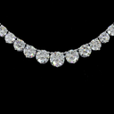 9.89 Cts 14k White Gold Round Shape Riviera Necklace - Image 3