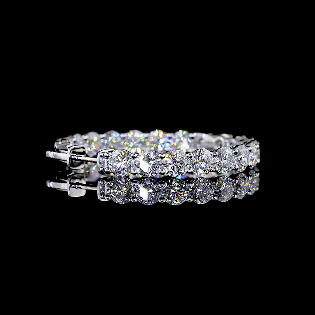 11.8 Cts Silver Round Shape Hoops Earring - Image 4
