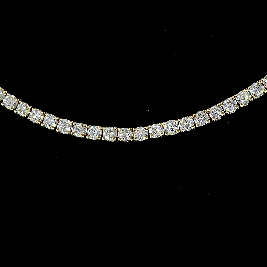 4.79 Cts 14k Yellow Gold Round Shape Tennis Necklace - Image 3 (3)