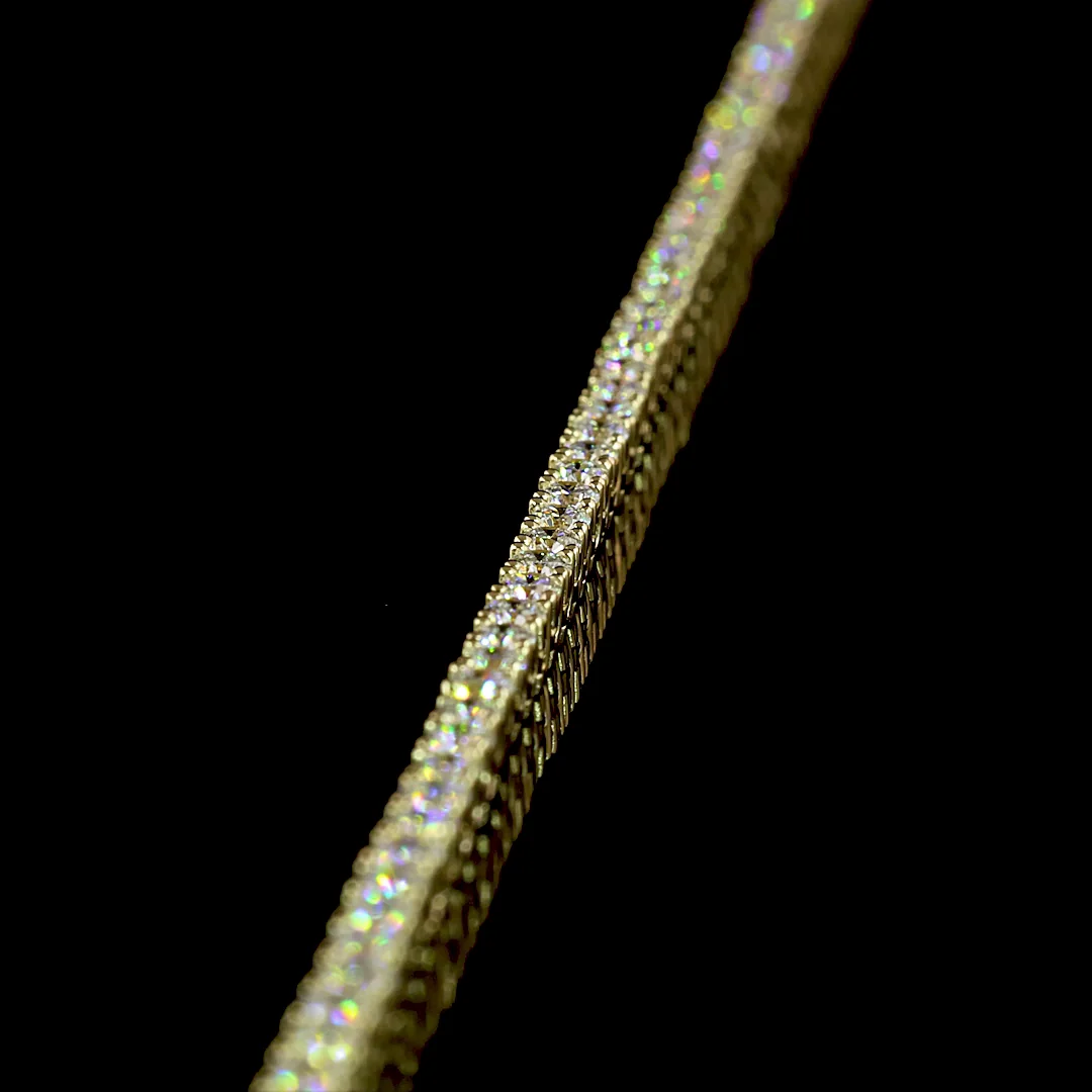 4.79 Cts 14k Yellow Gold Round Shape Tennis Necklace - Image 4 (2)