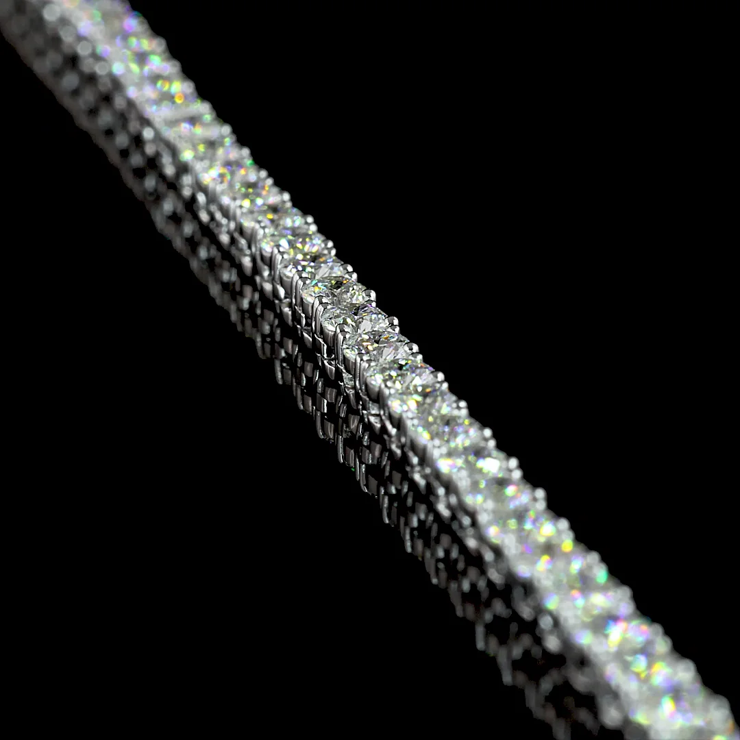 9.17 Cts 14k White Gold Round Shape Tennis Necklace - Image 2 (4)